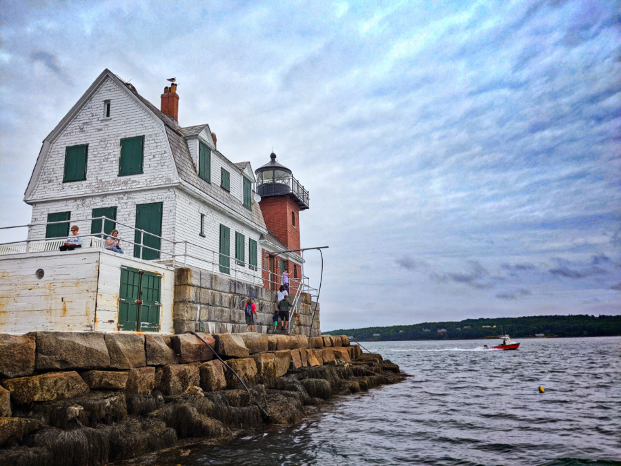 Rockland Breakwater Lighthouse in Harbor at Rockland Maine 1