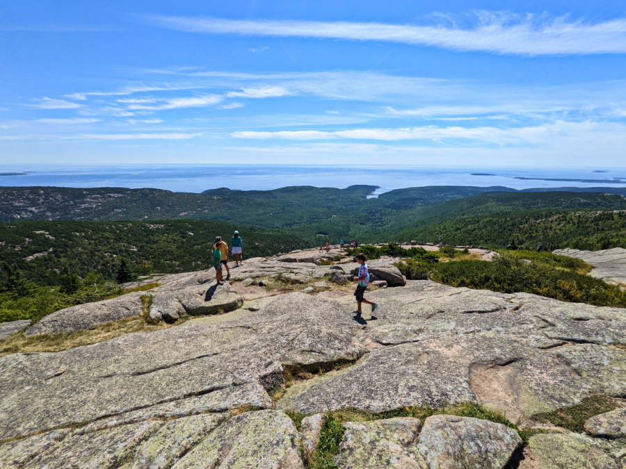 Hiking on Granite Domes at Cadillac Mountain Acadia National Park Maine 1