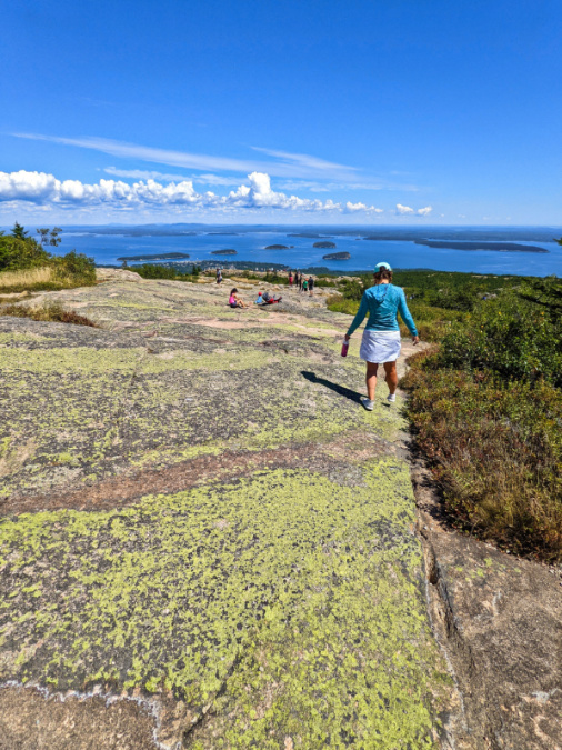 Hiking on Granite Domes at Cadillac Mountain Acadia National Park Maine 3