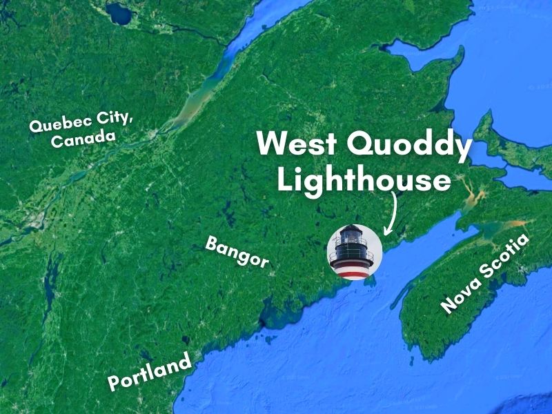Map of West Quoddy Lighthouse Lubec Maine