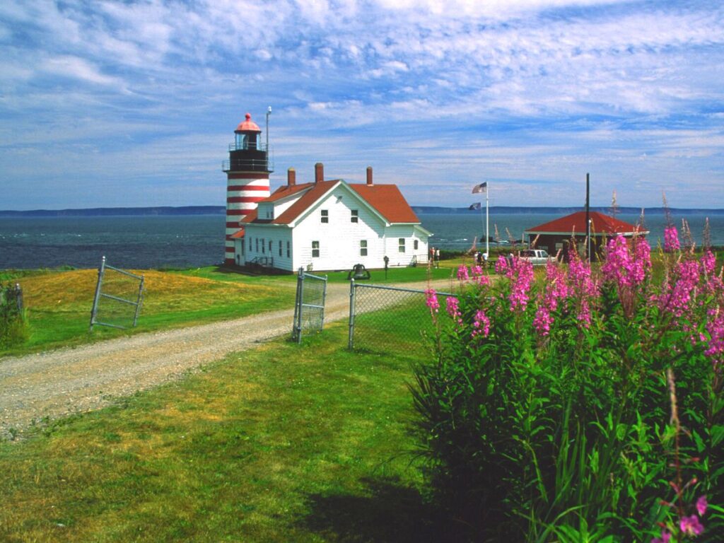 West Quoddy Lighthouse at Easternmost Point of USA Lubec Maine