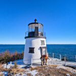 Taylor Family in the Snow at Owls Head Lighthouse Spruce Head Maine 8