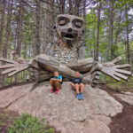 Taylor Family with Thomas Dambo Trolls at Coastal Maine Botanical Gardens Boothbay Harbor Maine 13