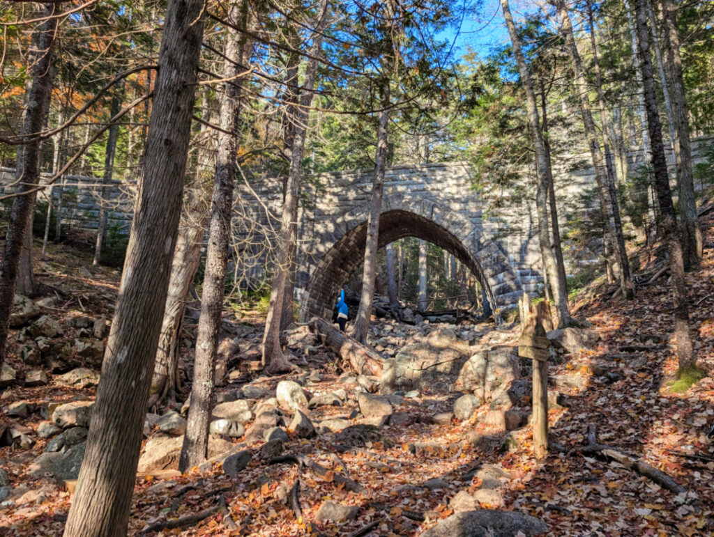 Arch Bridge and Fall Colors on the Carriage Roads in Acadia National Park Maine 9