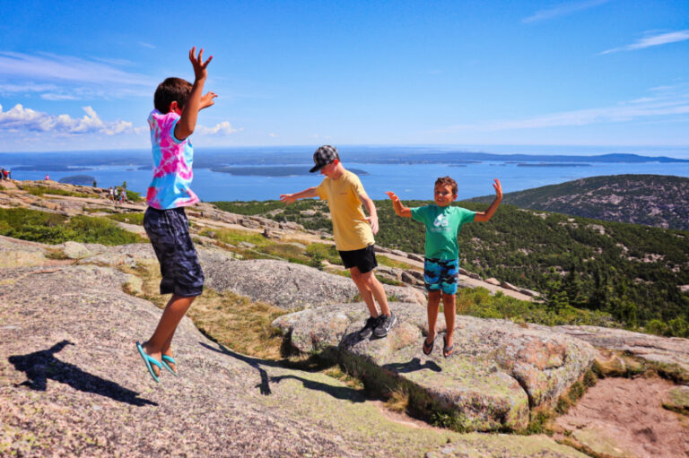 Taylor Family Hiking at Cadillac Mountain Acadia National Park Maine 7