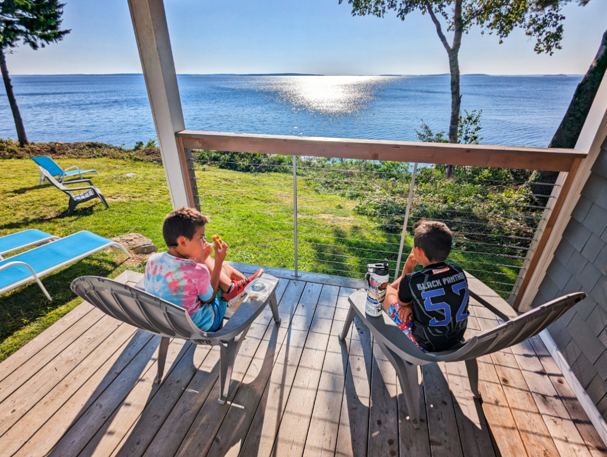 Taylor Family at cabin a Drift Oceanside Inn Camden Maine 1