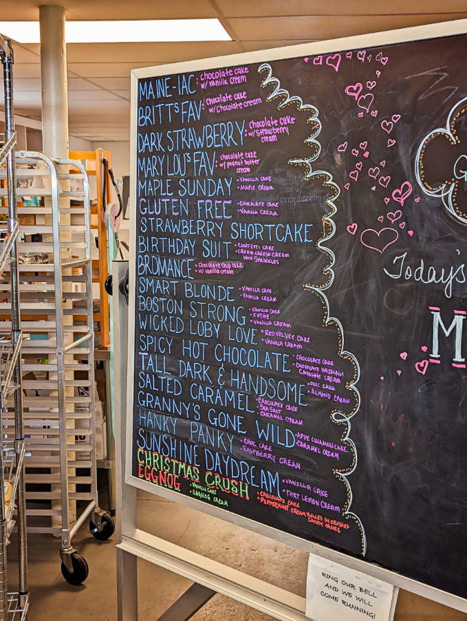 Whoopie Pie Flavor Menu at Cape Whoopies South Portland Maine 1