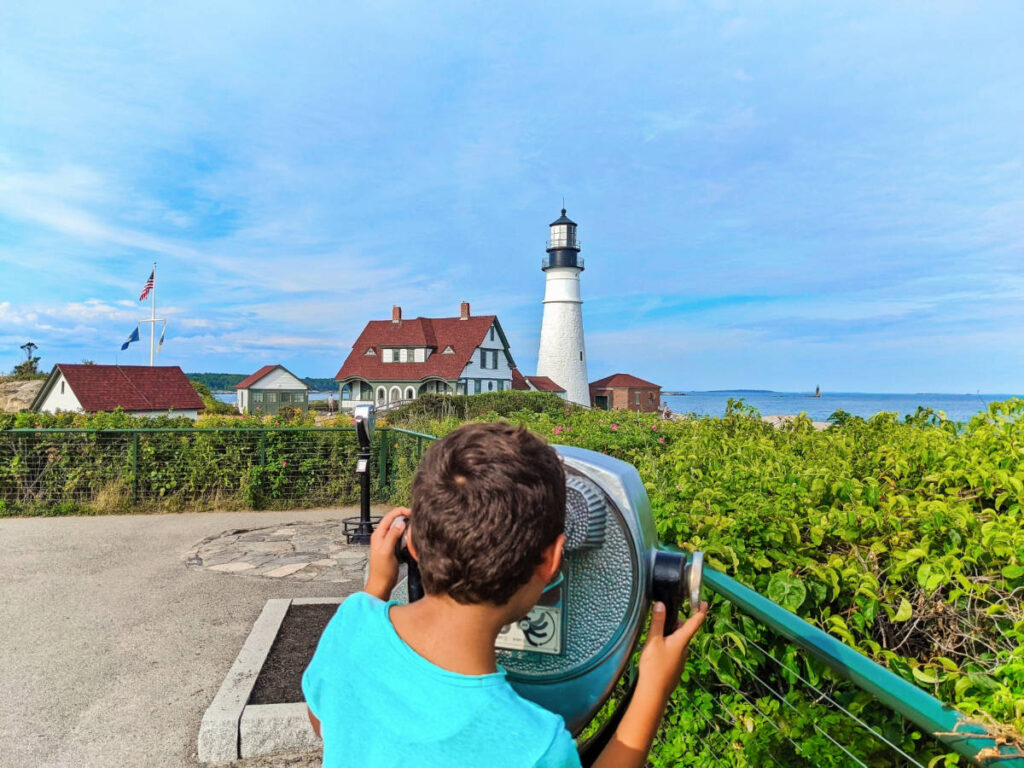 Taylor Family at Portland Head Lighthouse in Summer Portland Maine 1