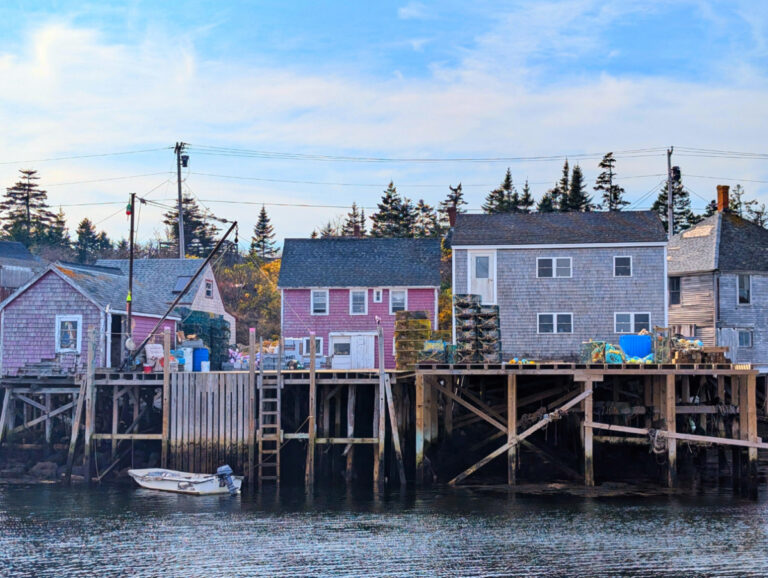 Colorful Dock Houses on Matinicus Island MidCoast Maine 1