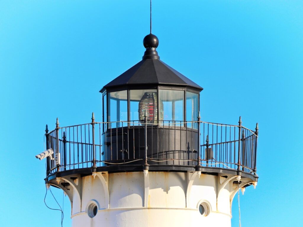 Lantern of Cape Neddick Nubble Lighthouse in York Maine 1