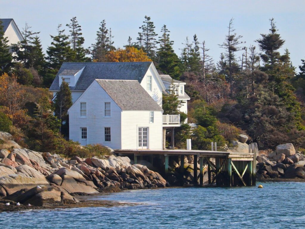White Houses on Matinicus Island from Maine State Ferry MidCoast Maine 4
