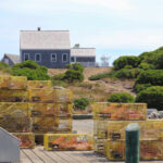 Lobster Traps on Dock at Wyeth Compound Allen Islands MidCoast Maine 2