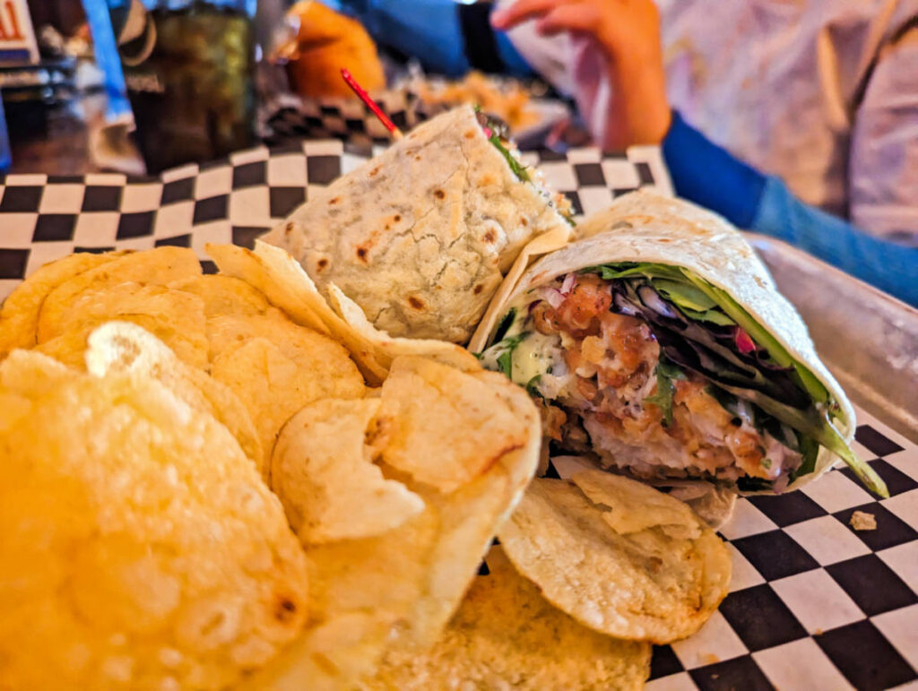 Haddock Wrap at Rock Harbor Pub and Brewery Rockland Midcoast Maine 2