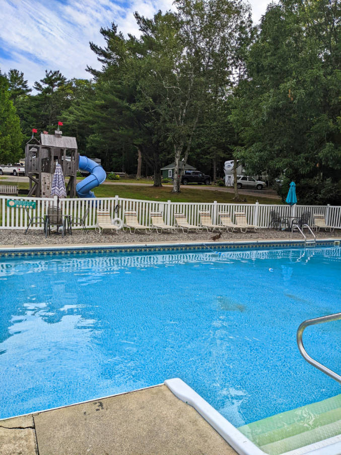 Playground and Swimming Pool at Megunticook Campground Rockport Maine 1