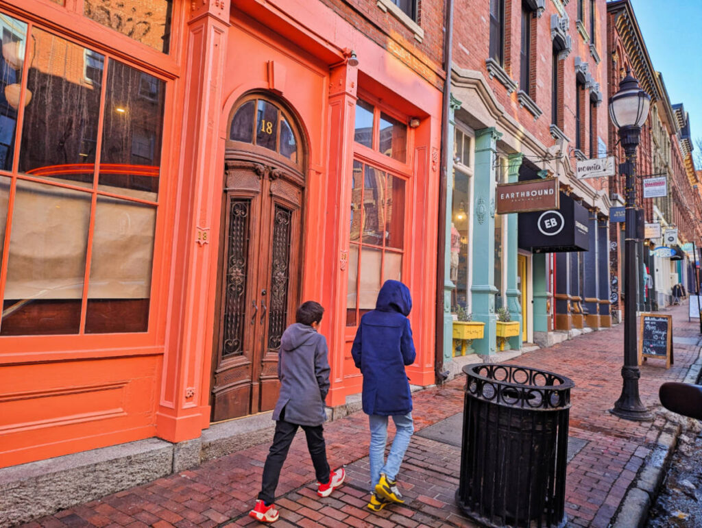 Taylor Family with Colorful Buildings in Downtown Portland Maine 2