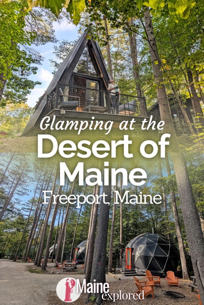 Glamping at the Desert of Maine is a unique twist on a visit to the Portland area. Between the beautiful glamping cabin options and the fun things to do around the sand dunes and mini golf, it's perfect for families or anyone else that wants to enjoy a quiet escape to the woods of Freeport, ME.