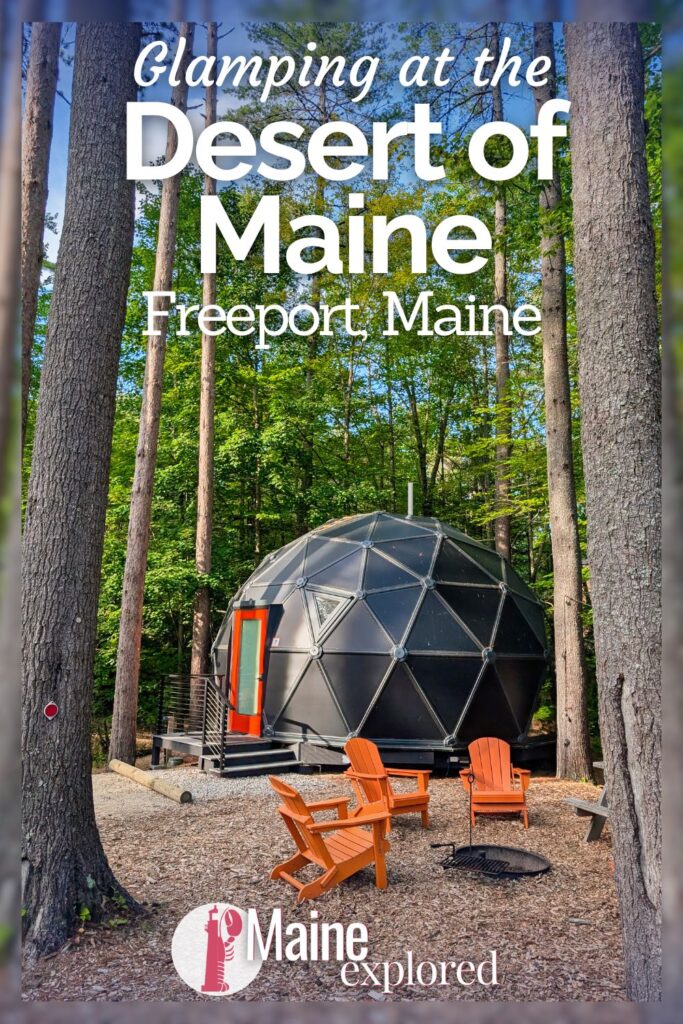 Glamping at the Desert of Maine is a unique twist on a visit to the Portland area. Between the beautiful glamping cabin options and the fun things to do around the sand dunes and mini golf, it's perfect for families or anyone else that wants to enjoy a quiet escape to the woods of Freeport, ME.