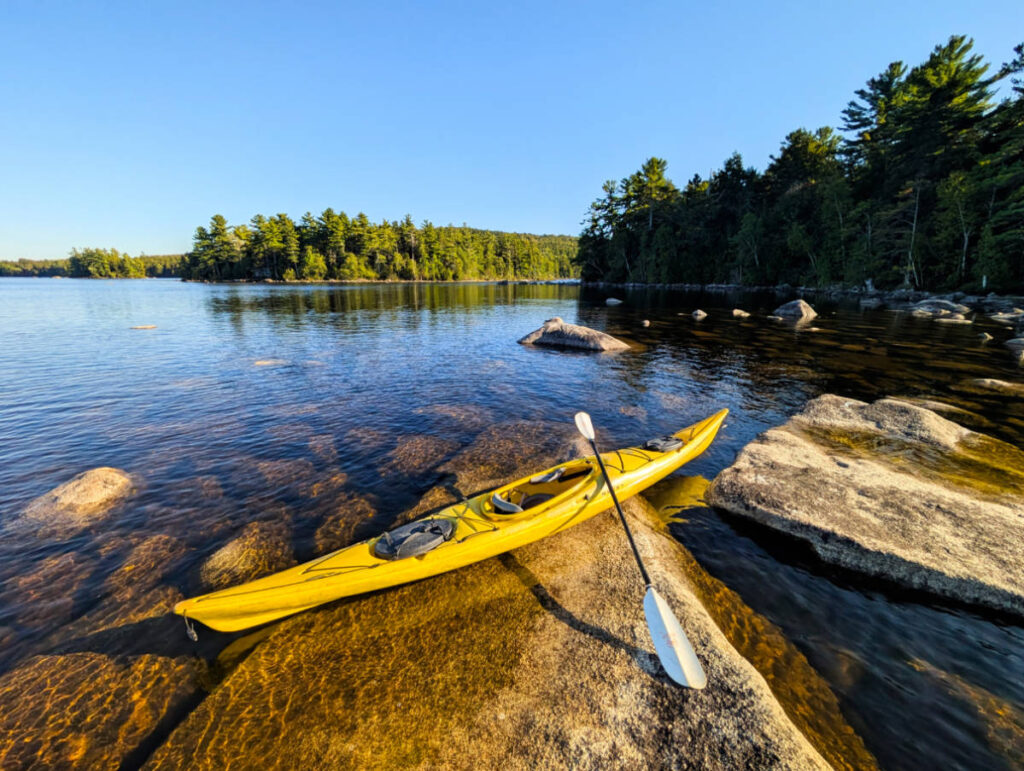 Kayaking on Millinocket Lake at New England Outdoor Center NEOC Millinocket Maine 4