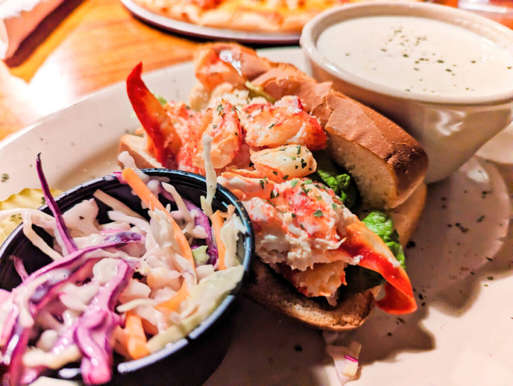Lobster Roll at Grittys Brew Pub in Freeport Maine 1