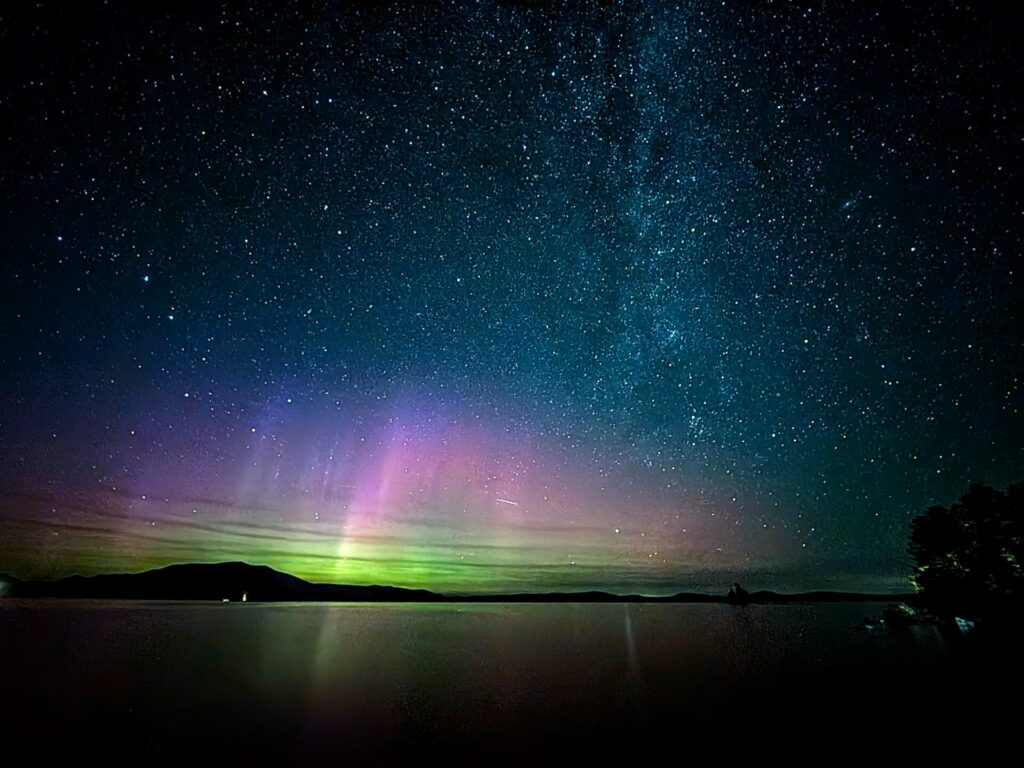 Northern Lights Aurora Borealis over Mount Katahdin Millinocket Maine 1.jpg
