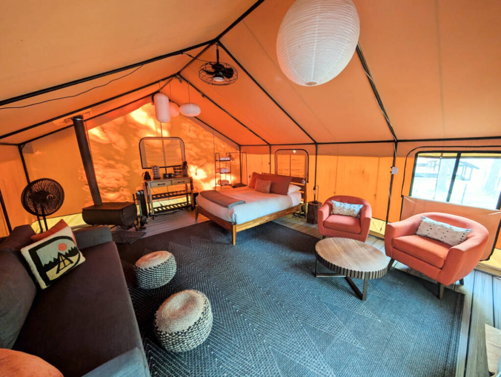Platform Tents at Desert of Maine Glamping Freeport Maine 4