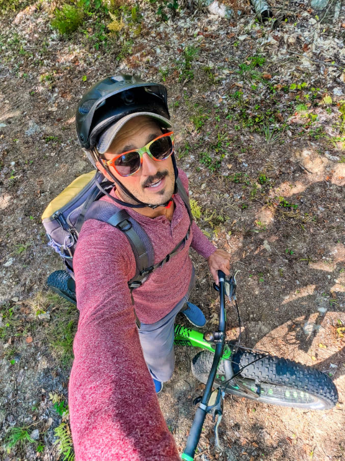 Rob Taylor Riding Mountain Bike on Katahdin Area Trails at New England Outdoor Center NEOC Millinocket Maine 1