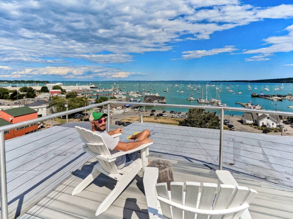 Rob Taylor on Rooftop Deck of 250 Main Hotel Rockland Maine 1c