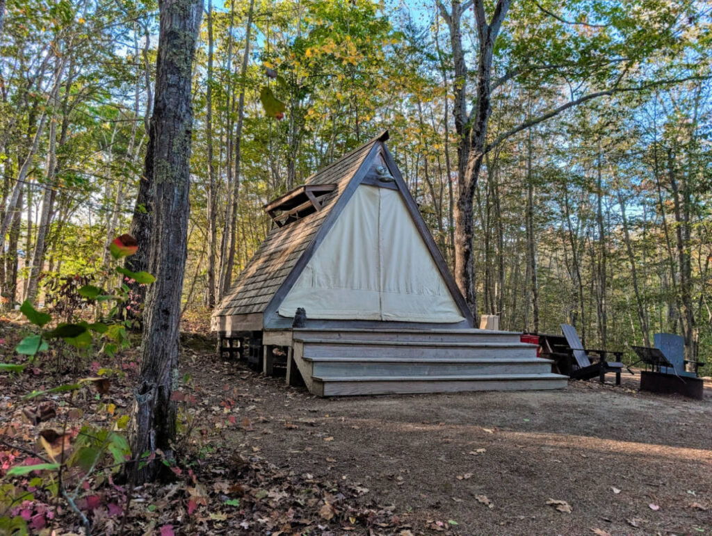 AFrame Glamping at Sandy Pines Campground Kennebunkport Maine 2