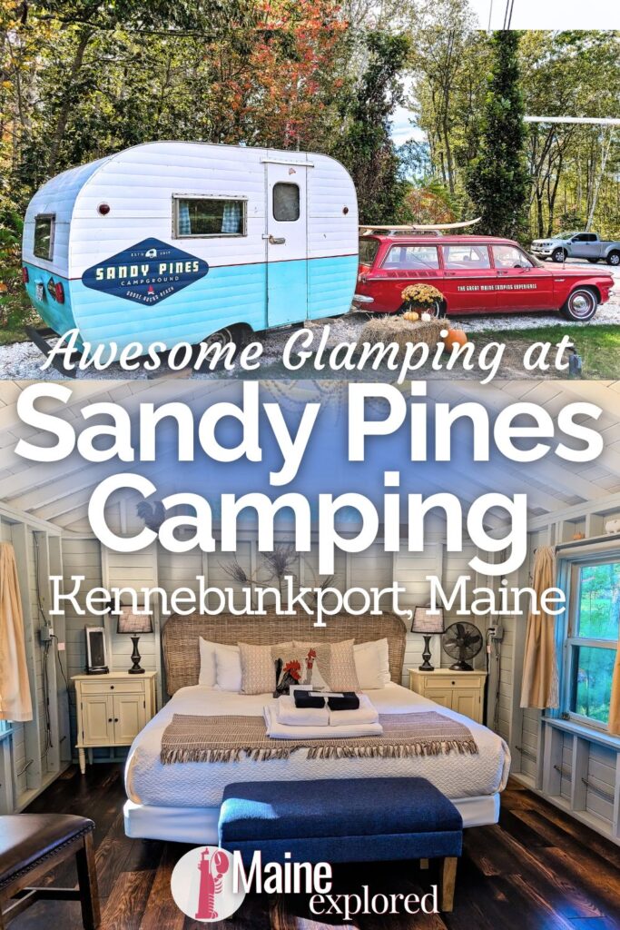 Glamping at Sandy Pines Campground in Kennebunkport is a fun, unusual approach to visiting this quintessential New England town. See what the different glamping cabins and camping options are, as well as fun things to do in the Kennebunkport area.