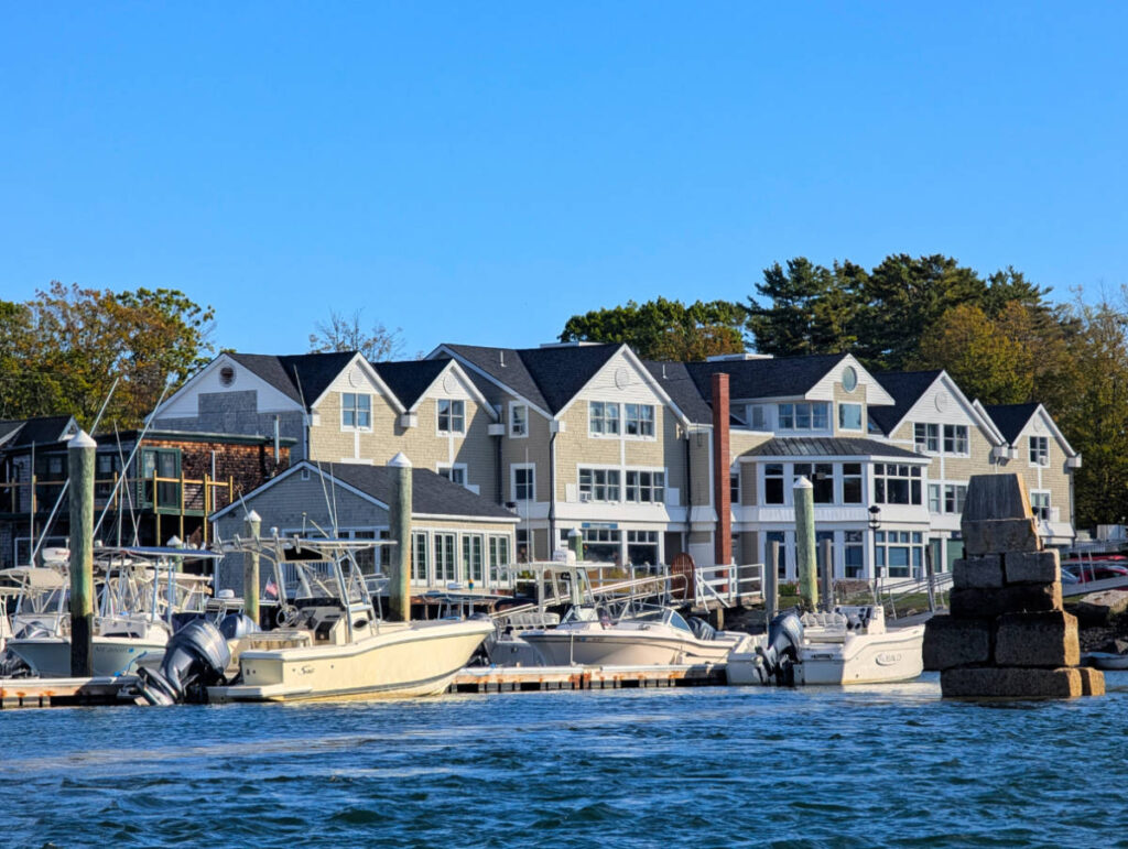 Exterior of Breakwater Inn from the water Kennebunkport Maine 2