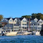 Exterior of Breakwater Inn from the water Kennebunkport Maine 2