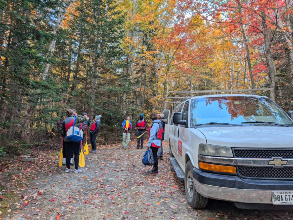 Fall Colors on country road with Northeast Whitewater Canoe Moose Tour from Greenville Maine 5