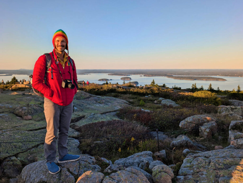 Rob Taylor on Cadillac Mountain in Acadia National Park Bar Harbor Maine 3