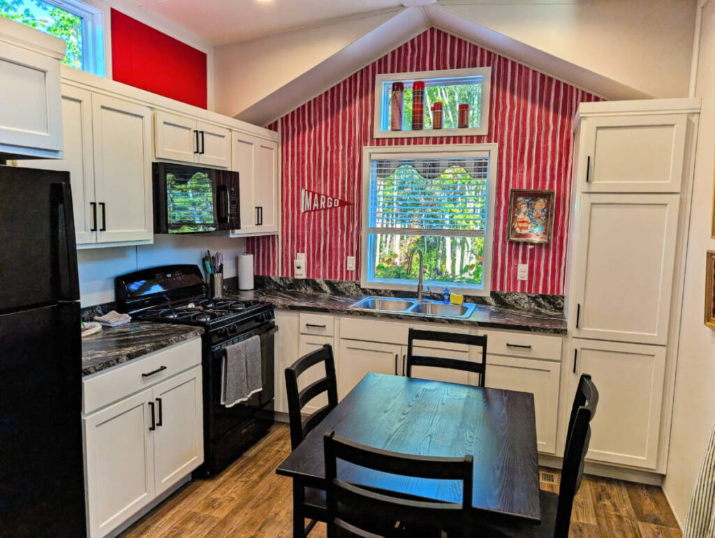 Royal Tenanbaums Wes Anderson Glamping Cabin at Sandy Pines Campground Kennebunkport Maine 1