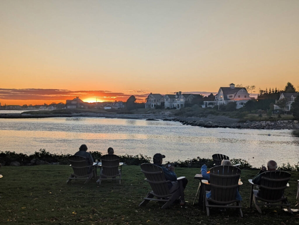 Sunset from Breakwater Inn Lawn in Kennebunkport Maine 1