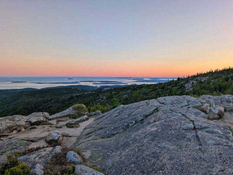 Sunset from Cadillac Mountain in Acadia National Park Bar Harbor Maine 4