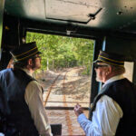 Train Conductors on DownEast Scenic Railway in Hancock Maine 1