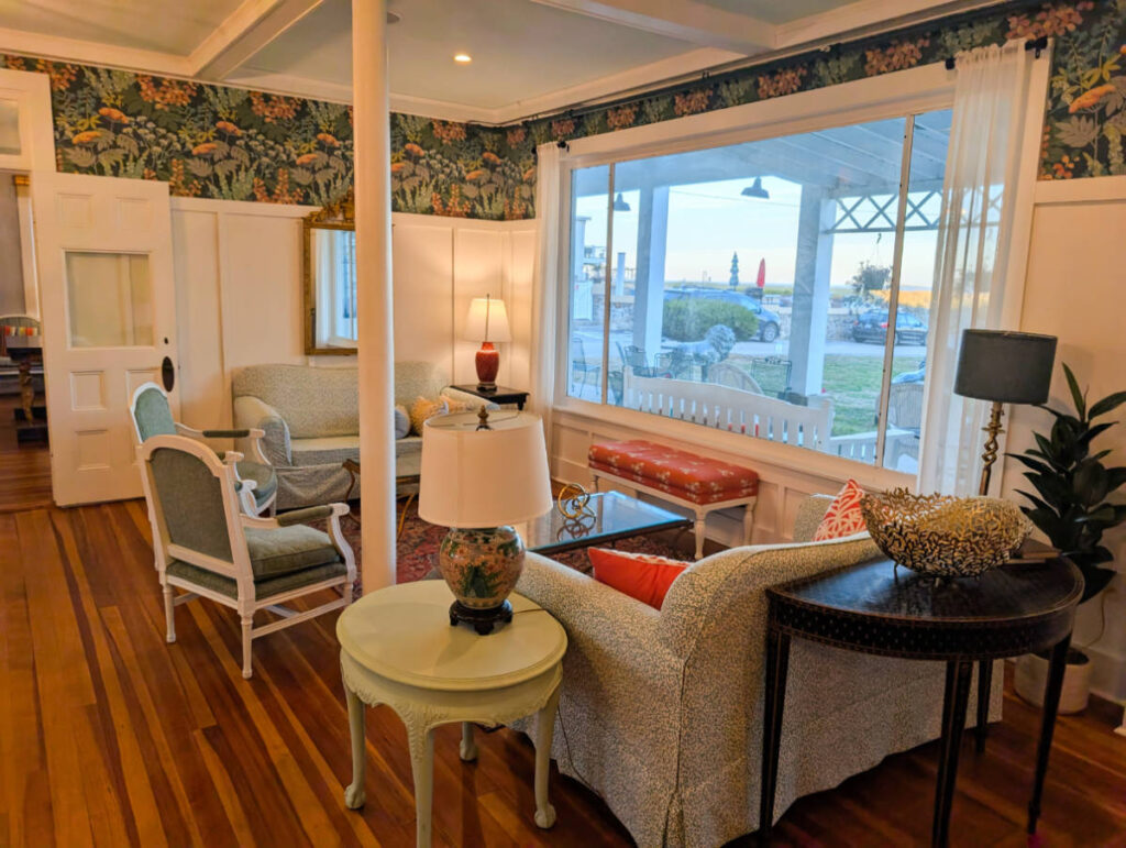 Vintage Living Room at Ocean House Hotel Old Orchard Beach Maine 1