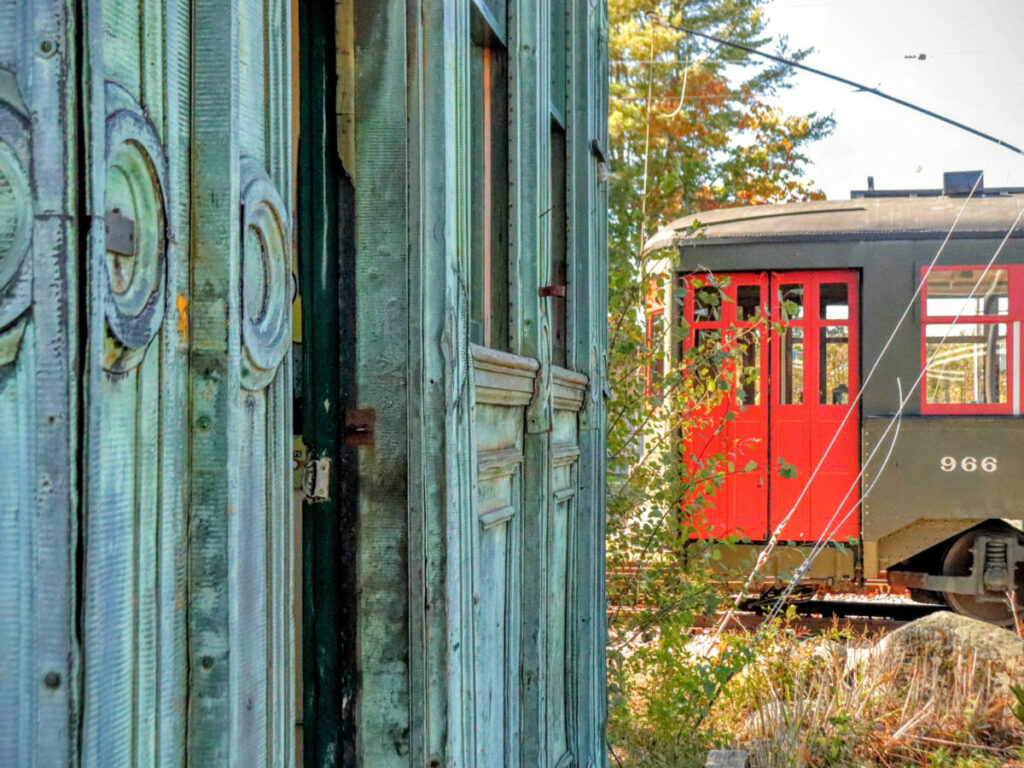 Vintage Trolley at Seashore Trolley Museum Kennebunkport Maine 1