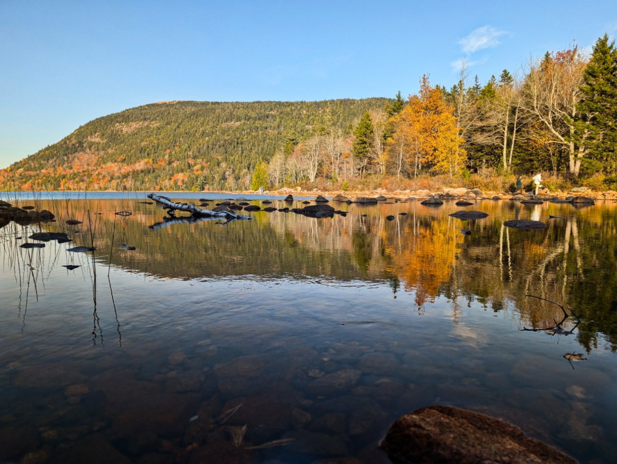 Reflections and Fall Colors on Jordan Pond Acadia National Park Maine 1