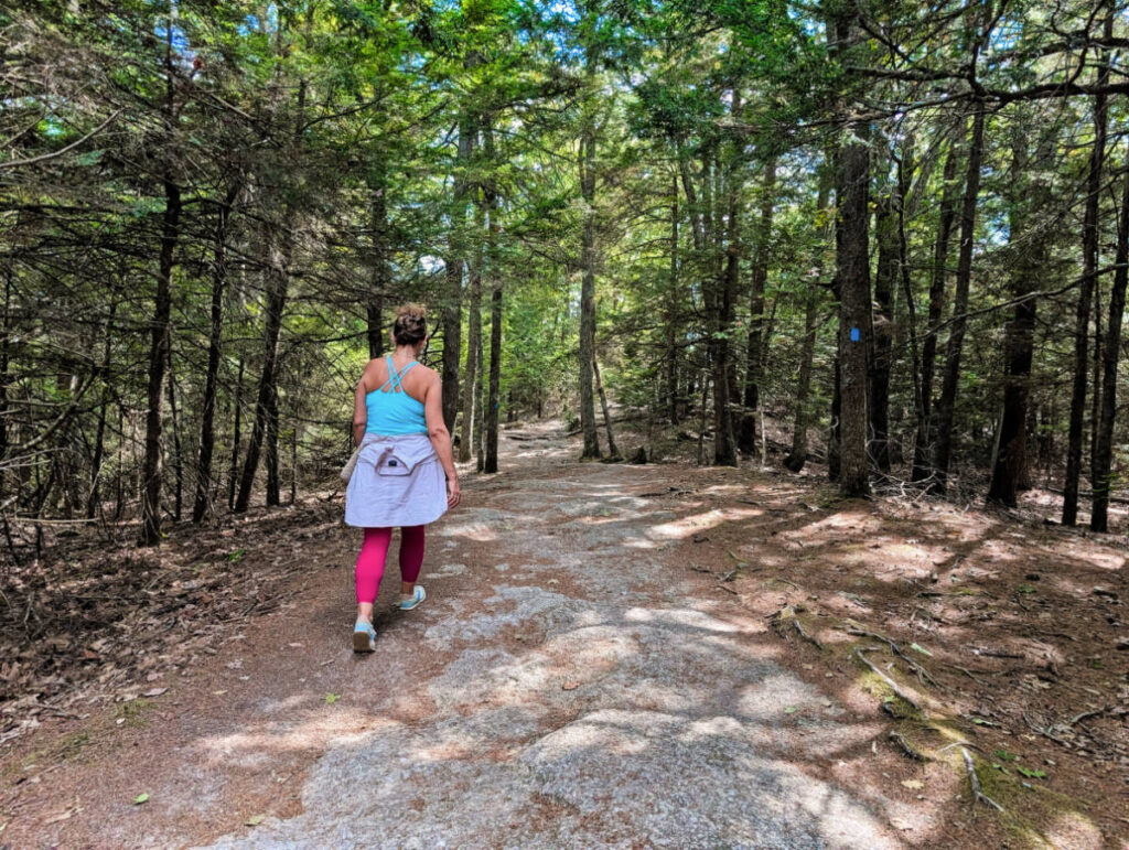 Hiking Northern Loop Trail at Bradbury Mountain State Park Freeport Maine 1