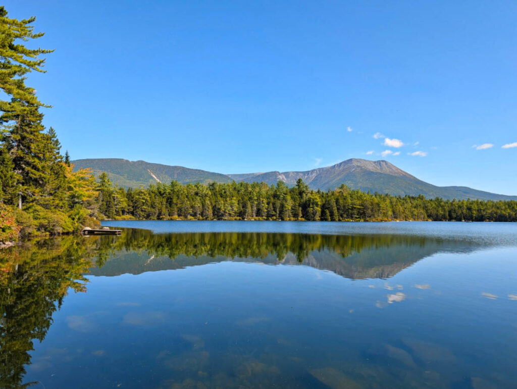 Katahdin Reflecting on Daicey Pond in Baxter State Park Millinocket Maine 1