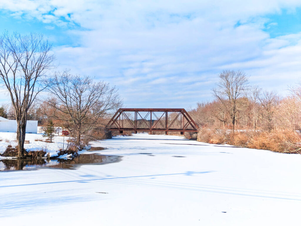 Snowy Frozen River near Freeport Maine 1