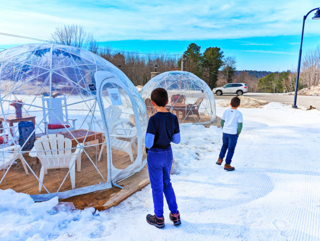 Taylor Family at Snowglobe Dining at Pineland Farms New Gloucester Maine 1