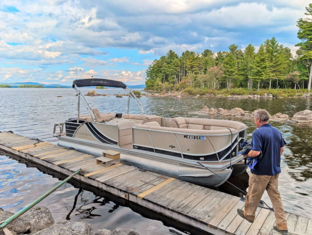 Wildlife Safari Tour Pontoon Boat at New England Outdoor Center NEOC Millinocket Maine 2