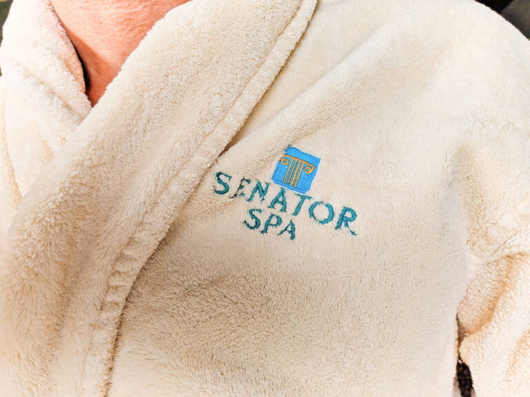 Embroidered Bathrobe at Senator Spa at Senator Inn and Spa Augusta Maine 2