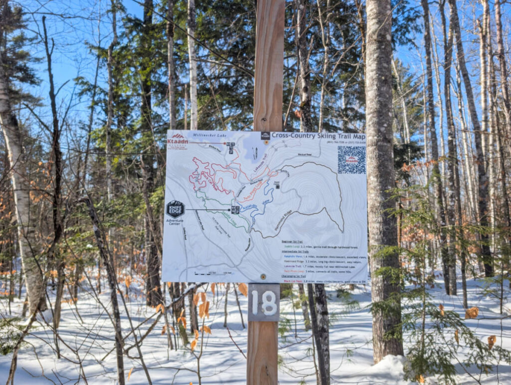 Katahdin Area Trails Map for Cross Country skiing at NEOC New England Outdoor Center Millinocket Maine 3
