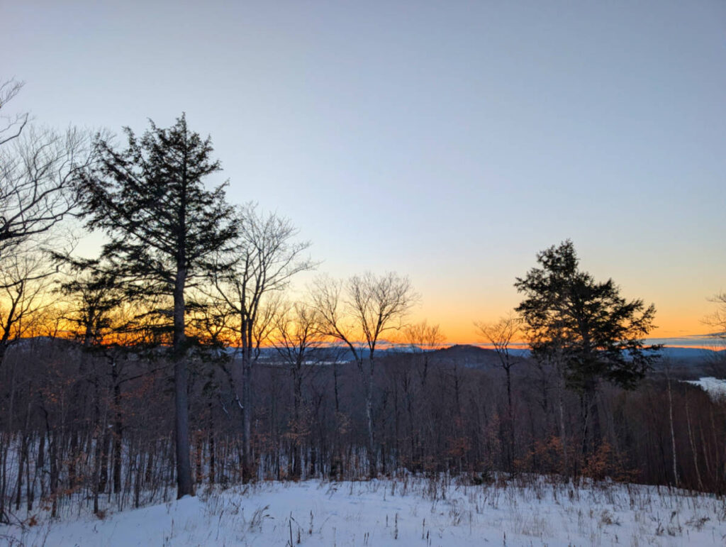Winter Sunset from Events Center at NEOC New England Outdoor Center Millinocket Maine 2