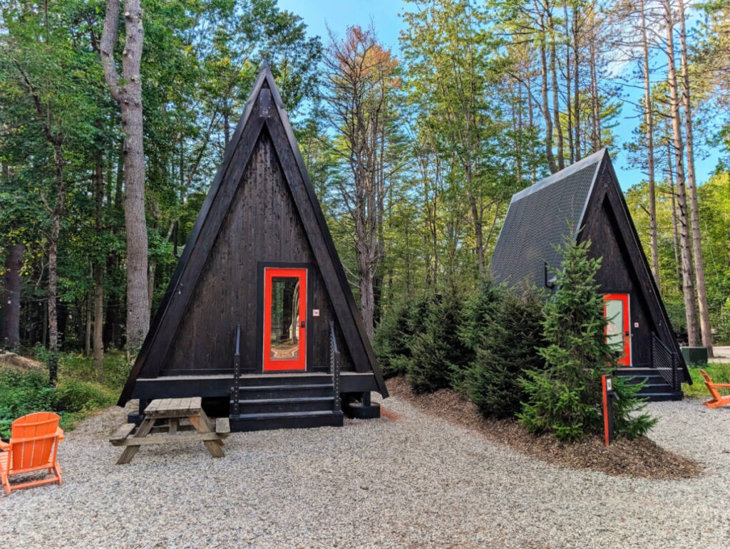 AFrame Cabins at Desert of Maine Glamping Freeport Maine