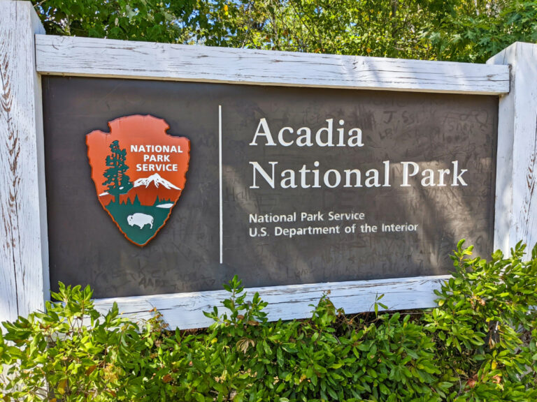 Entrance Sign at Acadia National Park Maine